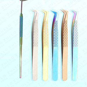 Pince à épiler pour extensions de cils de haute qualité avec revêtement diamanté, 6 couleurs, en acier inoxydable, pointe volume, kit d'outils durables pour cils - Product Image 4