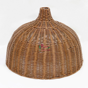 Abat-jour en polyrotin fait main en forme de cloche, style industriel bohème, de haute qualité, respectueux de l'environnement - Product Image 1