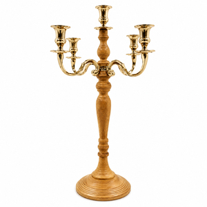 5 Arm Metal Candelabra <b>Silver</b> Candle Holder Vintage Aluminium <b>Candlestick</b> Table Centerpiece For Wedding Party Home Hotel Decor - Product Image 6