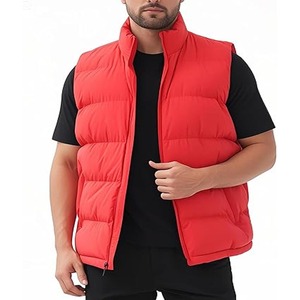 Custom Lightweight Windproof Quilted Stitching Cotton <b>Filling</b> Thermal Puffer Zipper <b>Down</b> <b>Jacket</b> for <b>Men</b> - Product Image 1
