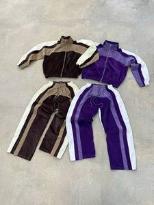 Men's 2-Piece <b>Set</b> Custom Logo Nylon <b>Gym</b> Running Wear <b>White</b> Piping Quick Dry Windbreaker Black Tracksuit Winter Printed - Product Image 2