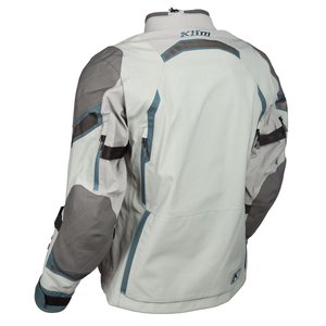 Blouson de moto pour homme, manches longues, imperméable, respirant, toutes saisons, pour l'aventure, gris bleu, dos en maille - Product Image 4
