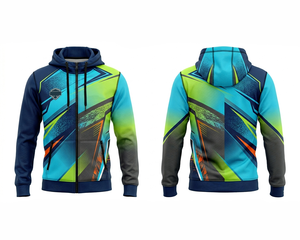 Bulk Order Customised Garment Dyed Sublimation Zipped Hoodies for Schools Teams & Corporate Events-Wolson Industry WI-SH-00077 - Product Image 3