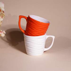 Taza de Té de Cerámica Moderna de Lujo en Dos Tonos, 200 ml, Ecológica, Duradera, Portátil, Naranja y Blanca, para Oficina y Hogar, Ideal para Regalo - Product Image 2