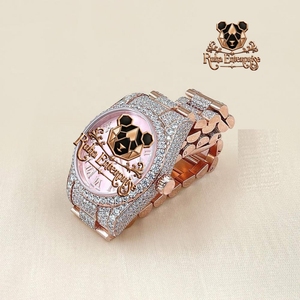 นาฬิกาควอตซ์คริสตัลสุดหรูพร้อมตัวเรือนเหล็กและสายแบบติดตัว - Product Image 4