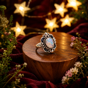 Natural Rajasthan Opal Oval Vintage Inspired Bezel Setting <b>Statement</b> <b>Ring</b> 925 Sterling <b>Silver</b> Rose Gold/Yellow Gold Plated - Product Image 6