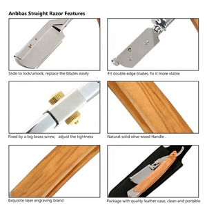 Wholesale Wood Handle Classical Straight Razors Custom Barber Razors German Stainless Steel CE Certified Tegra Surgical Bikini - Product Image 5