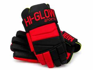 Gants de hockey sur glace HI-GLOW SPORTS INTERNATIONAL - Cuir et fibre de carbone, fermeture à pression réglable, légers, durables, toutes tailles - Product Image 1