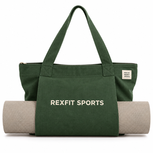 Bolsa de lona personalizada para colchoneta de yoga con asas de hombro, cierre de cremallera y bolsa de transporte para almacenamiento de artículos de pilates. - Product Image 3