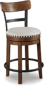 Wholesale Industrial Rustic Swivel Bar <b>Stools</b> Solid Wood and Metal Counter <b>Height</b> Chair with Upholstered Seat - Product Image 2