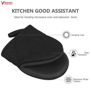Gants mitaines en cuir de vachette pleine fleur de qualité supérieure, anti-vibration, antidérapants, avec poignet élastique, pour la sécurité au four, lisses - Product Image 6