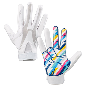 High Quality American Football Gloves Sticky Palm Sublimation Printing Back Custom Design Football Gloves Lineman Comfortable - Product Image 2