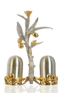 Juego de Salero y Pimentero con Diseño de Rama Dorada, Frascos de Vidrio y Tapas Metálicas, Resistentes al Polvo, Utensilios para Hierbas y Especias - Product Image 2