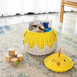Handwoven Wicker Chick <b>Basket</b> for Kids <b>Easter</b> Toy Storage Nursery Decor Cute Bird Organizer Baby Room Hamper and Seasonal <b>Gift</b> - Product Image 5