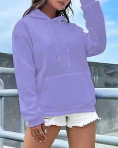 Sweat à capuche oversize pour femme, personnalisé, en polaire respirante, polyester/coton, de haute qualité, épais et écologique - Product Image 2