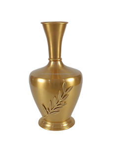 Florero de Metal hecho a mano para mesa, regalos de bienvenida y decoración, Metal jarrón de chapado en oro, florero de decoración de Metal atemporal - Product Image 1