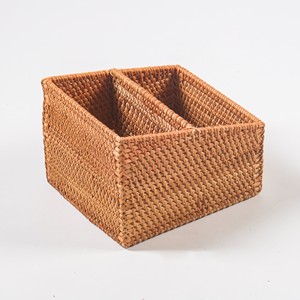 Handmade rattan cutlery holder utensil holders flatware storage basket great quality silverware <b>caddy</b> - Product Image 5