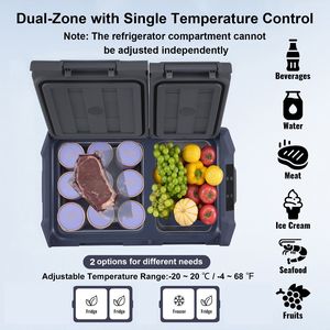 Frigorifero Portatile per Auto a Doppia Zona 25L, 12/24V DC, Gamma Regolabile da -4 a 68°F, Frigo per Auto 12 Volt - Product Image 3