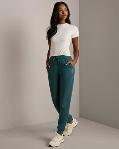 Pantalones deportivos de mujer, holgados, de algodón y felpa, de cintura alta, estilo jogger, relajados, casuales, para gimnasio, uso diario, cómodos. - Product Image 4