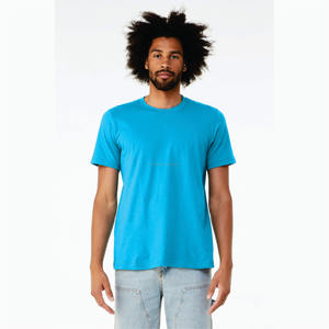 Camiseta de Cuello Redondo de Corte Regular para Hombre, Manga Corta, Tejido Liso Teñido, Ligera, Cómoda, Informal, para Uso Diario - Product Image 1