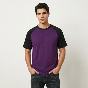 Wholesale Colorful Raglan Short Sleeves Summer Loose Work Team T-shirts with <b>Logo</b> Oversized tshirt in youth and adult sizes - Product Image 1