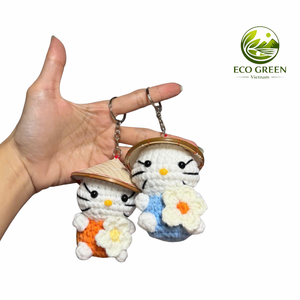 Cute Crochet Animal Key <b>Ring</b> Handmade Plush Toy Pendant Soft Yarn Charm for Backpack Handbag Decoration - Product Image 6