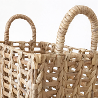 Panier de rangement FARAS L en jacinthe d'eau tressé à la main avec poignée, organisateur naturel tissé, panier de décoration écologique pour la maison