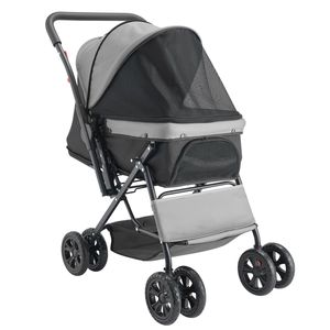 Passeggino Pieghevole per Animali Domestici, Capacità 20 kg, 4 Ruote, Maniglia Reversibile, Finestre in Rete per Gatti e Cani, Stile Sportivo, Compatibile con Auto - Product Image 5
