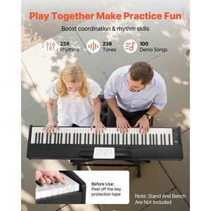 Pianoforte Digitale a 88 Tasti Completamente Pesati con Doppi Altoparlanti, Pedale Sustain, Funzione di Registrazione, Pianoforte Elettrico Compatto - Product Image 4