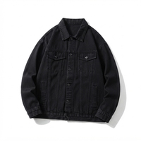 Veste Homme 100% Coton Automne Col Montant Fermeture Éclair Style Punk Coupe-Vent Imperméable Respirante Écologique Décontractée Teinte en Fil