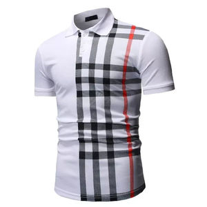 Camiseta de Invierno para Hombre, Manga Corta, Casual, Tejida, 100% Algodón, Corte Regular, Transpirable, con Bloques de Color Blanco, Negro y Rojo - Product Image 6