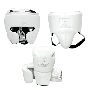 Ensemble de boxe et de sparring sur mesure ultra confortable avec gants de frappe professionnels à lacets, protection de la tête et de l'aine, ensemble de kickboxing OEM - Product Image 1