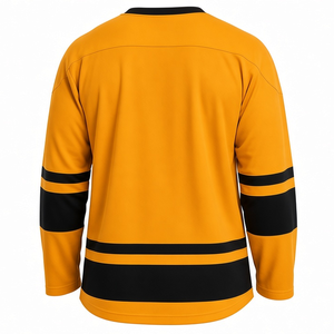 Camiseta de hockey para hombre Iota Phi Theta, color dorado y negro, cuello en V, manga larga, con escudo griego, jersey deportivo de fraternidad, ropa de equipo. - Product Image 4