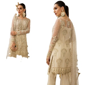 Traje Salwar Kameez de Seda Viscosa y Rayón con Bordado para Bodas Pakistaníes e Indias, Éxito de Ventas 2022, para Ocasiones Especiales - Product Image 1