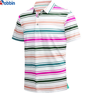 คอลเลคชั่นฤดูร้อน เสื้อโปโลผู้ชายลายทางเทรนด์ใหม่ ปักโลโก้ตามสั่ง เสื้อโปโลผู้ชายลำลองสำหรับผู้ชาย ชุดกีฬา - Product Image 1