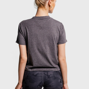 Camiseta Corta de Algodón 100% para Mujer, Top Corto Liso de Verano para Mujer, Camiseta Sólida para Dama con Manga Cosida - Product Image 2