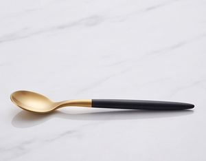 Cuillère à bar en or plaqué élégante avec manche noir, agitateur à cocktail minimaliste, outil de mélange en métal durable - Product Image 4