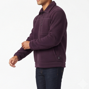 Vestes en polaire pour hommes à col rabattu, vêtements d'hiver décontractés, respirants, coupe-vent, poche poitrine, style vintage, coupe régulière - Product Image 2