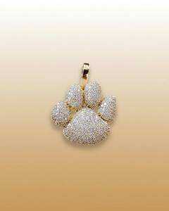 Pendentif Empreinte de Patte Moissanite Iced Out Hip Hop en Argent 925 Plaqué Rhodium, Bijoux Fins, Pendentifs et Breloques, Cadeau Tendance - Product Image 4