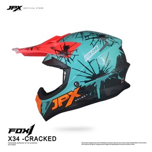 El casco JPX Fox1 Motif X 34 Supermoto Cross ofrece una protección superior y un estilo audaz para la mejor experiencia de motocross. - Product Image 3