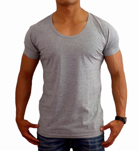 เสื้อยืดคอกลมแบบลำลอง แฟชั่นเรียบง่าย สไตล์มัสเซิล สำหรับผู้ชาย เสื้อยืดแขนสั้นคุณภาพดีที่สุด AI-TS-201 - Product Image 5