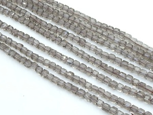 Perles en quartz fumé brun facettées en forme de cube, 15 pouces, 4 mm, pierre naturelle pour la fabrication de bijoux - Nouveauté - Product Image 4