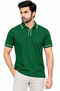 Chemise à manches courtes noire pour homme avec bordure blanche contrastante 100% coton décontractée d'été à col boutonné - Product Image 5