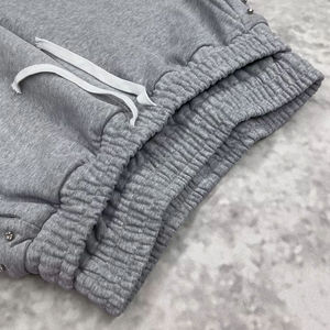 Wholesale Custom <b>Men</b> Mid Casual Oversized Baggy Sweatpants Wide Leg Canvas <b>Polyester</b>/Cotton Fleece Gym <b>Joggers</b> Stack Flares - Product Image 6