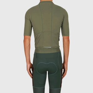 Ensemble de maillot de cyclisme pour homme, vert olive, manches courtes, respirant, séchage rapide, spandex, polyester, kit de vélo pour adultes - Product Image 4
