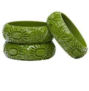 กำไลข้อมือเรซิ่นทรงกลม สีส้ม งานฝีมือหล่อทำด้วยมือ เครื่องประดับเสริม - Product Image 4