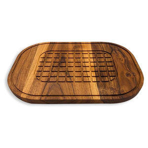 Gran oferta de plato de madera de acacia para servir con ranuras bandeja de platos de madera de lujo para decoración del hogar, charcuterías y servicio de aperitivos - Product Image 6