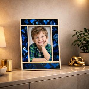 Cadre photo de luxe en résine naturelle avec bords polis lisses pour l'affichage de photos de mariage, d'anniversaire et de portraits de famille - Product Image 5