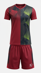Conjunto de Camiseta y Pantalones Cortos de Voleibol con Diseño Pixel Art Índigo Personalizado al por Mayor, Uniforme de Equipo Antiencogimiento OEM, Ropa Deportiva Sublimada - Product Image 4