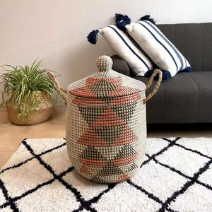 Panier de jardinière en jonc de mer fait à la main écologique pour le stockage intérieur Bac organisateur décoratif du Vietnam - Product Image 5